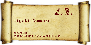 Ligeti Nemere névjegykártya